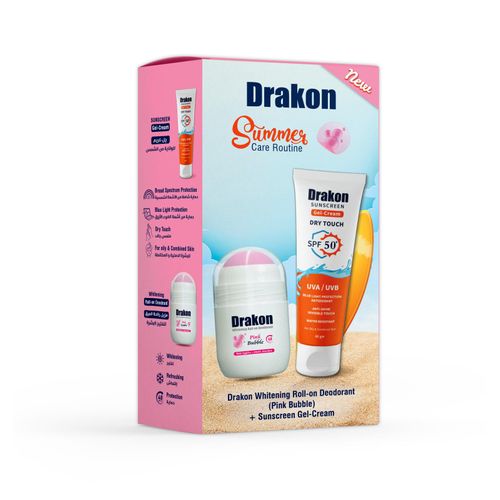 drakon sunscreen gel cream 60g + deodrant roll on offer